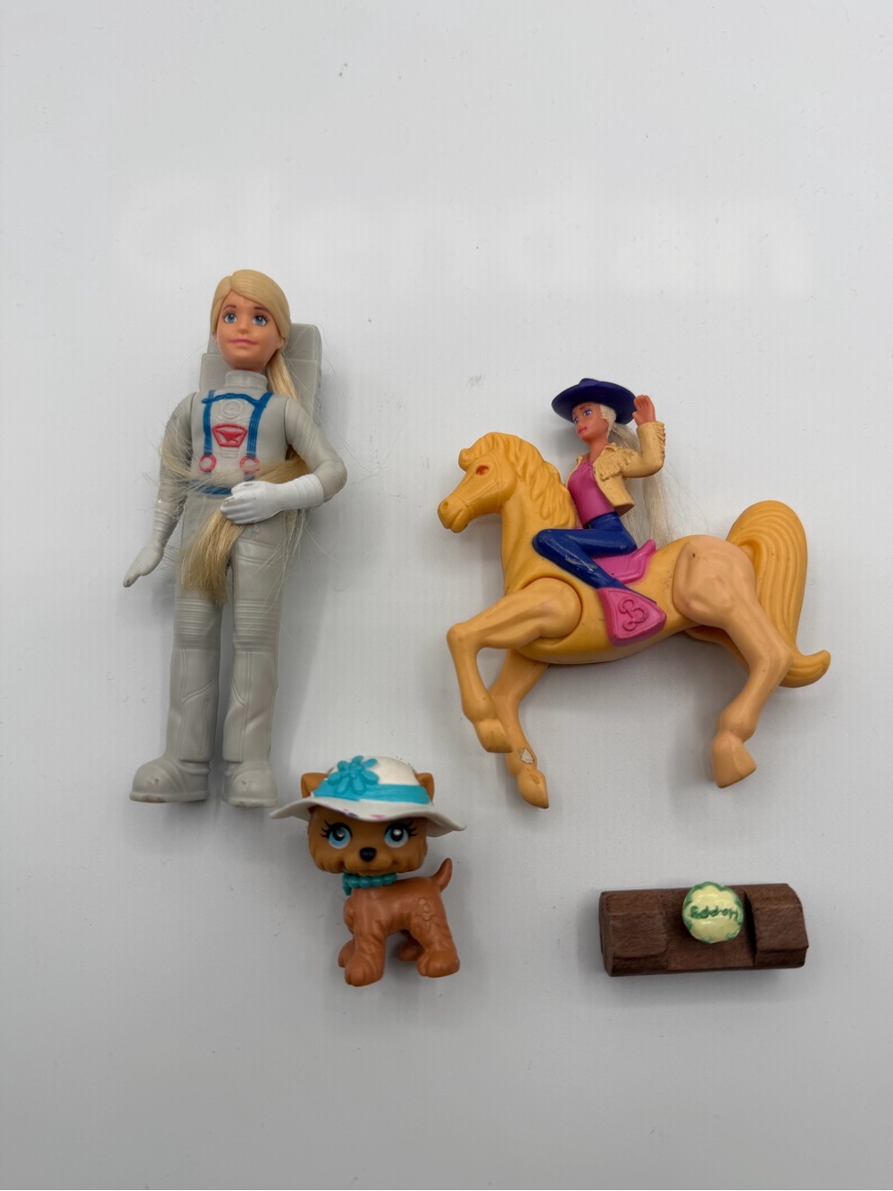 Barbie Figures with Yellow Horse, Blonde Doll & Brown Puppy Accessories